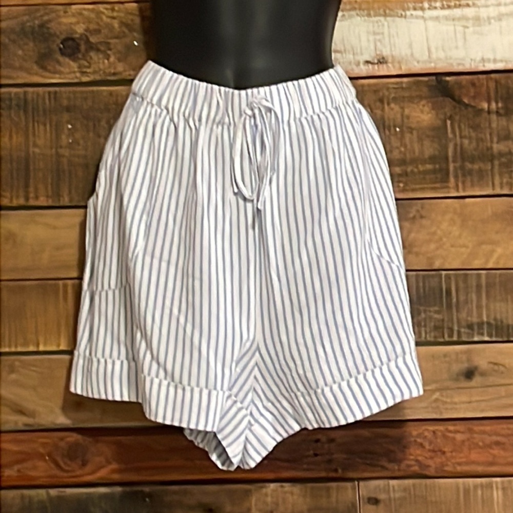 NWT And Now This Chambray & White Striped Shorts